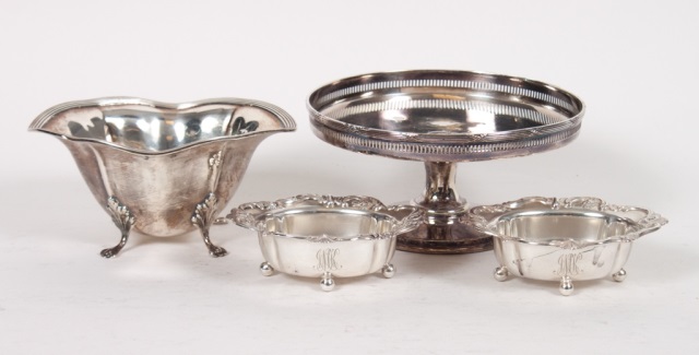 Appraisal: Four sterling and plated table articles including Watson sterling silver