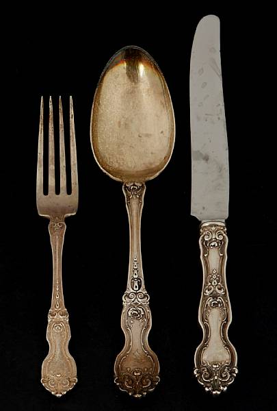 Appraisal: A sterling flatware setWallace Silvermiths Wallingford CTLa Reine monogrammed L