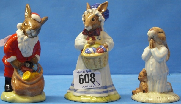 Appraisal: Royal Doulton Bunnykins figures Santa Bunnykins Happy Christmas DB Bedtime