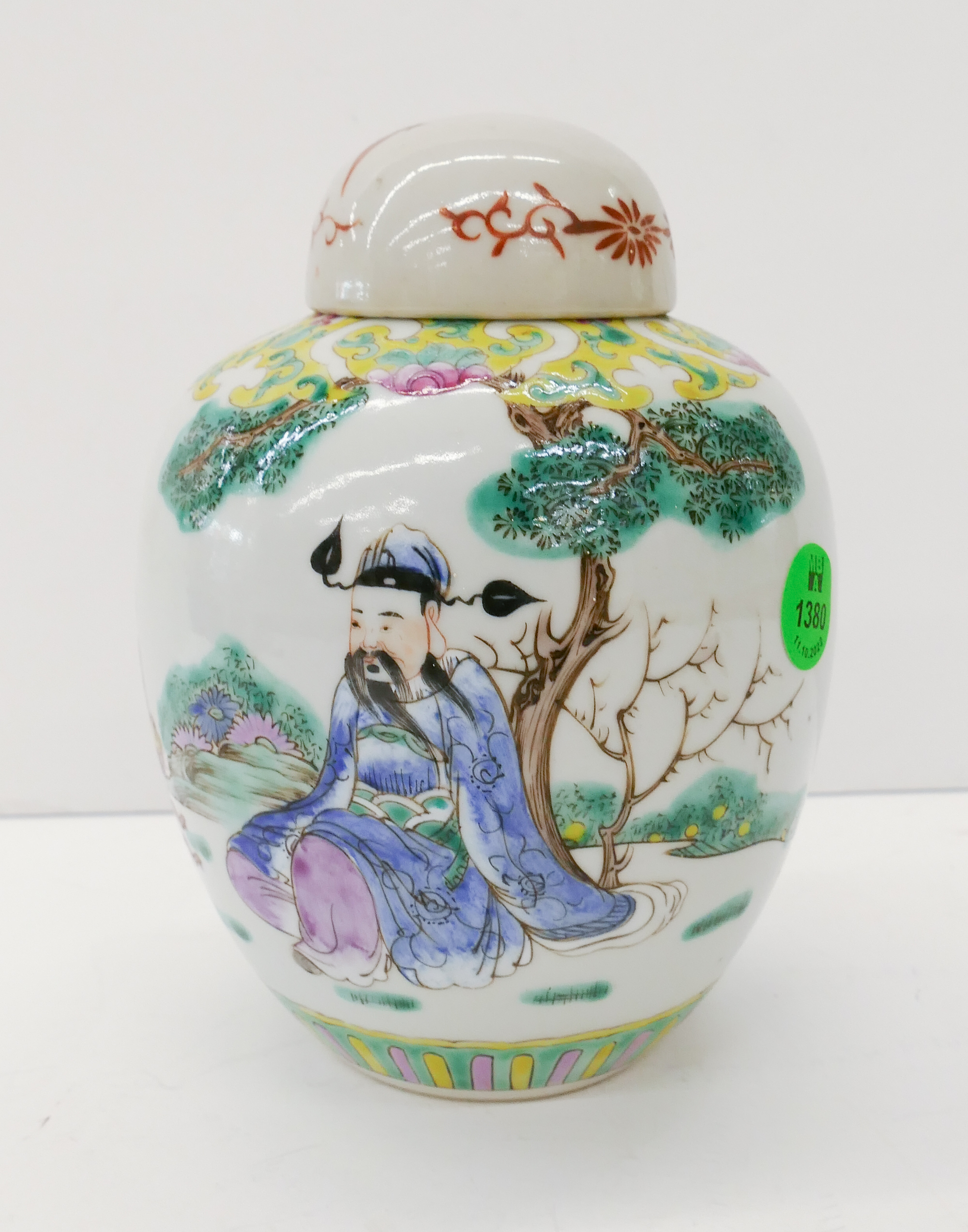 Appraisal: Old Chinese Famile Rose Porcelain Ginger Jar- cracked lid- ''