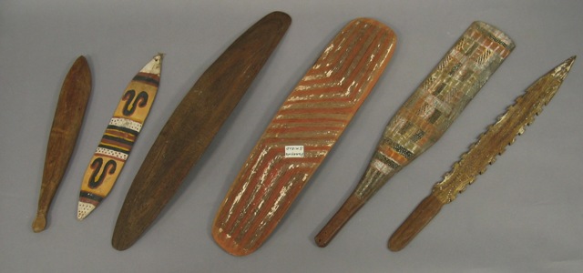 Appraisal: Australian Aboriginal Artifacts Melville Island fighting clubs together with quantity