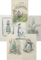 Appraisal: Five Engravings from Les Fleurs Animees circa Lot includes two