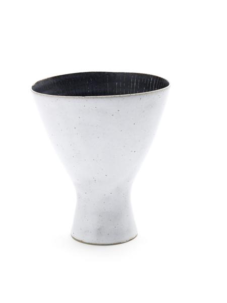 Appraisal: DAME LUCIE RIE - CANDLE HOLDER S stoneware with manganese