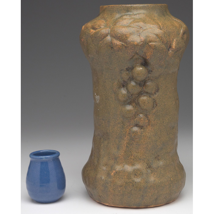 Appraisal: Newcomb College vase unusual shape under a blue glaze marked