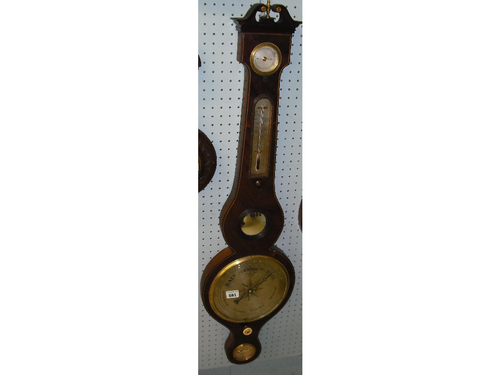 Appraisal: Mahogany five glass wheel barometer signed J Croce York the