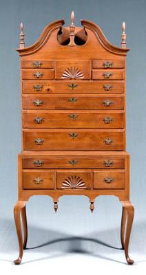 Appraisal: Connecticut Queen Anne highboy cherry with poplar and pine secondary