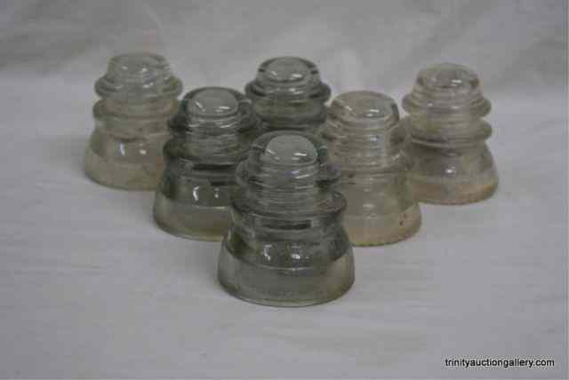 Appraisal: Group of Antique - Vintage Glass Insulators This is a