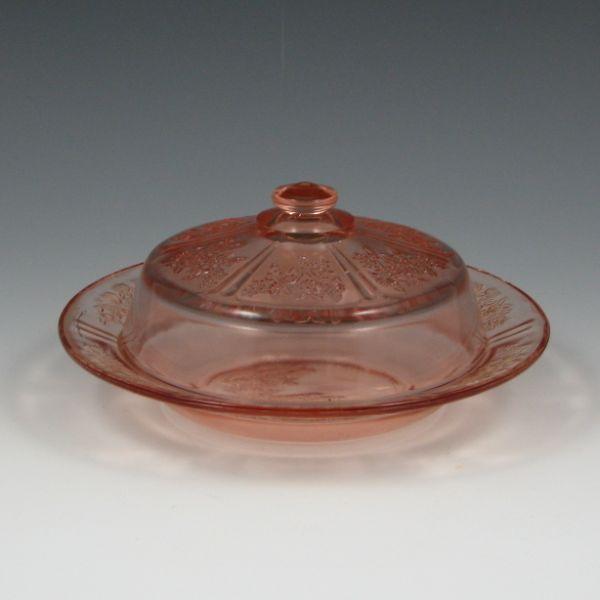 Appraisal: Sharon Cabbage Rose by Federal Depression glass covered butter dish