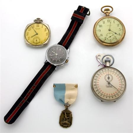 Appraisal: Assorted Group of Medals Pocket Watches Costume Metal and Gold