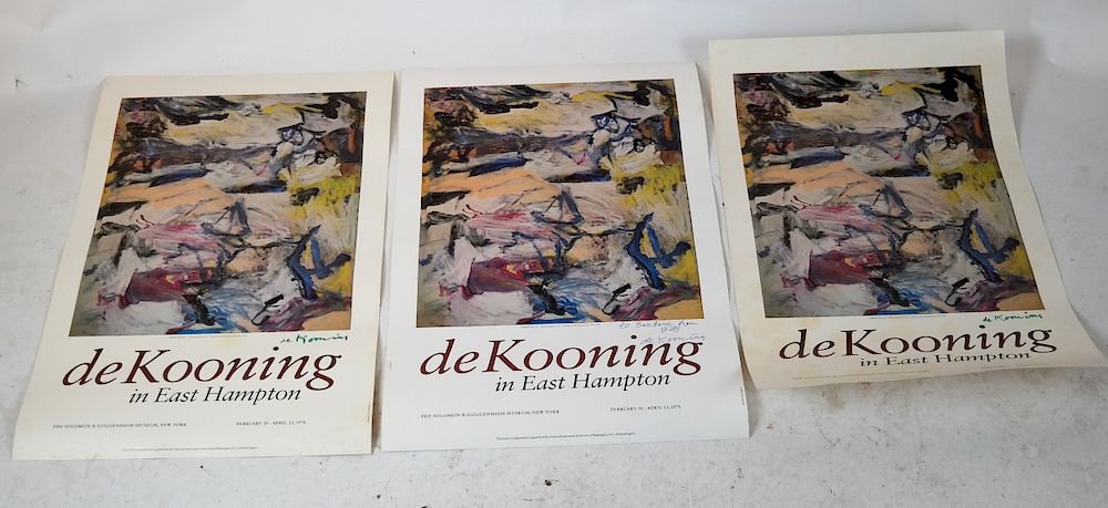 Appraisal: Willem de Kooning Three Signed Exhibition Poster To Barbara from