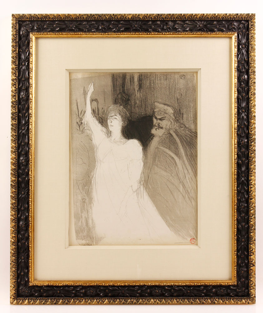 Appraisal: - Toulouse-Lautrec Bartet et Mounet-Sully dans Antigone Lithograph Henri de