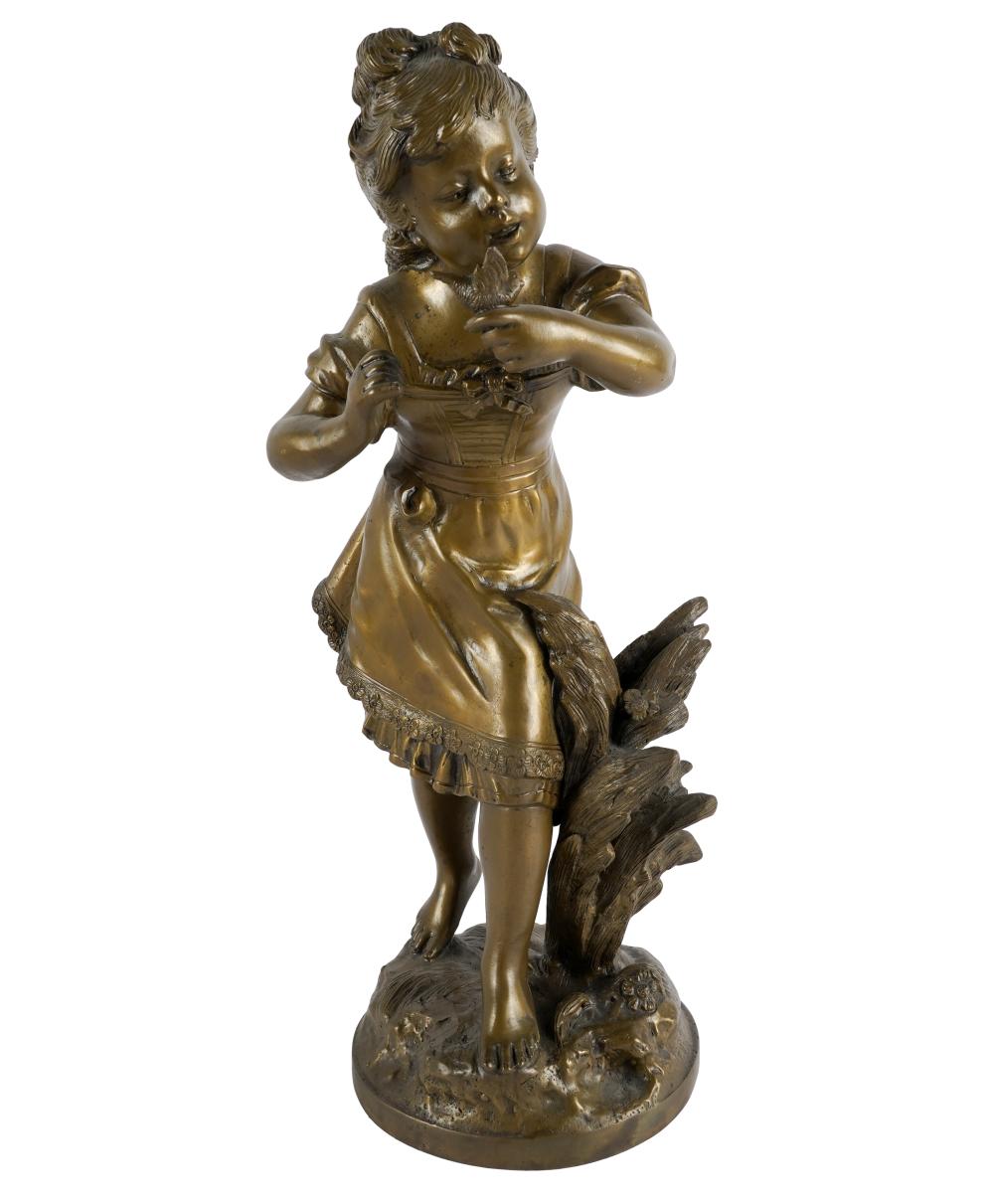 Appraisal: AFTER AUGUSTE MOREAU FIGURE OF A CHILDbronze signed Aug Moreau