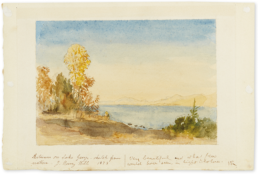 Appraisal: AUTUMN ON LAKE GEORGE RUSKIN JOHN AND JOHN H HILL