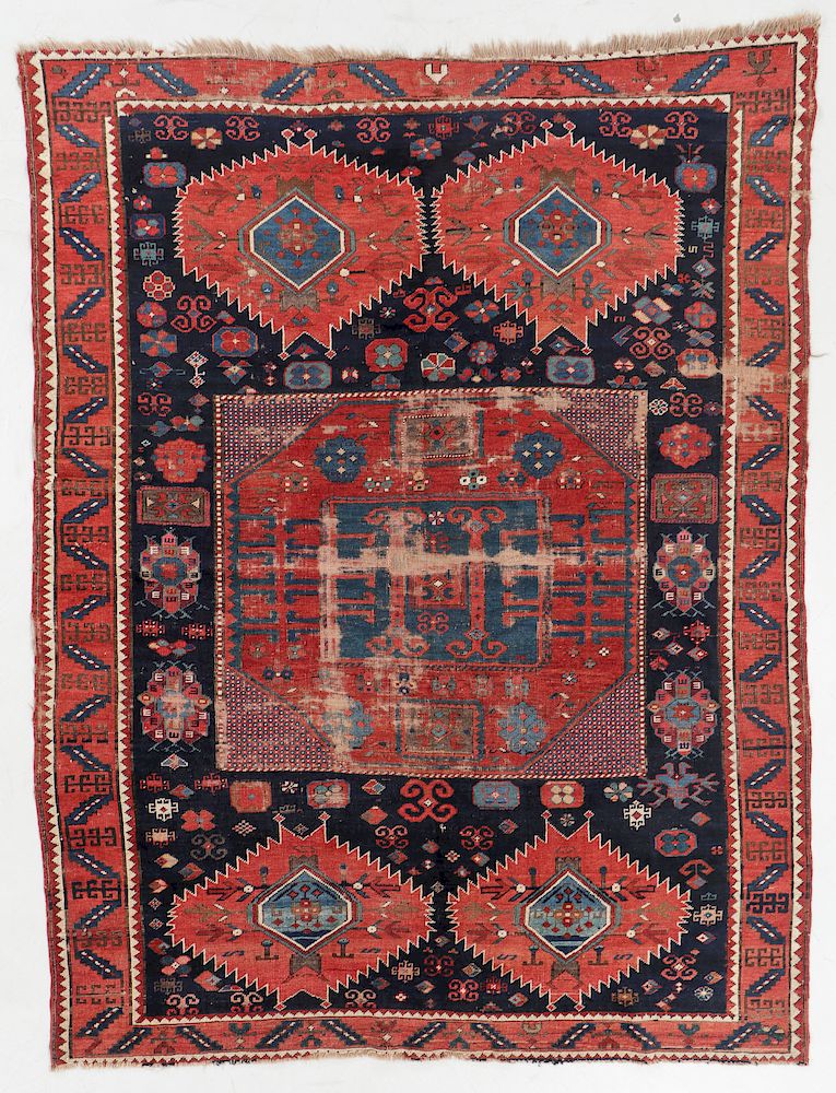 Appraisal: Antique Kazak Rug Caucasus ' '' x ' '' Antique