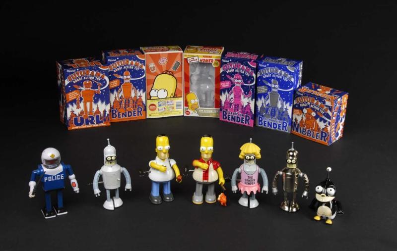 Appraisal: Lot of Tin The Simpsons Futurama Toys Description Contemporary Includes