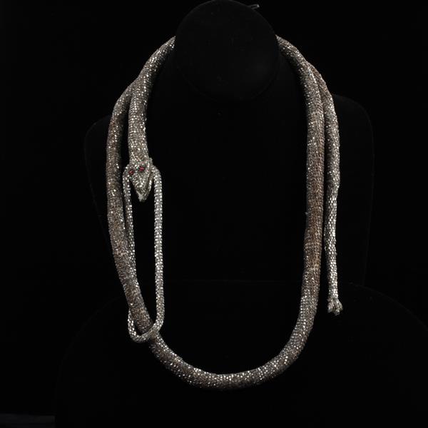 Appraisal: Art Deco Glass Beaded Snake Serpent Wrap Lariat Necklace total