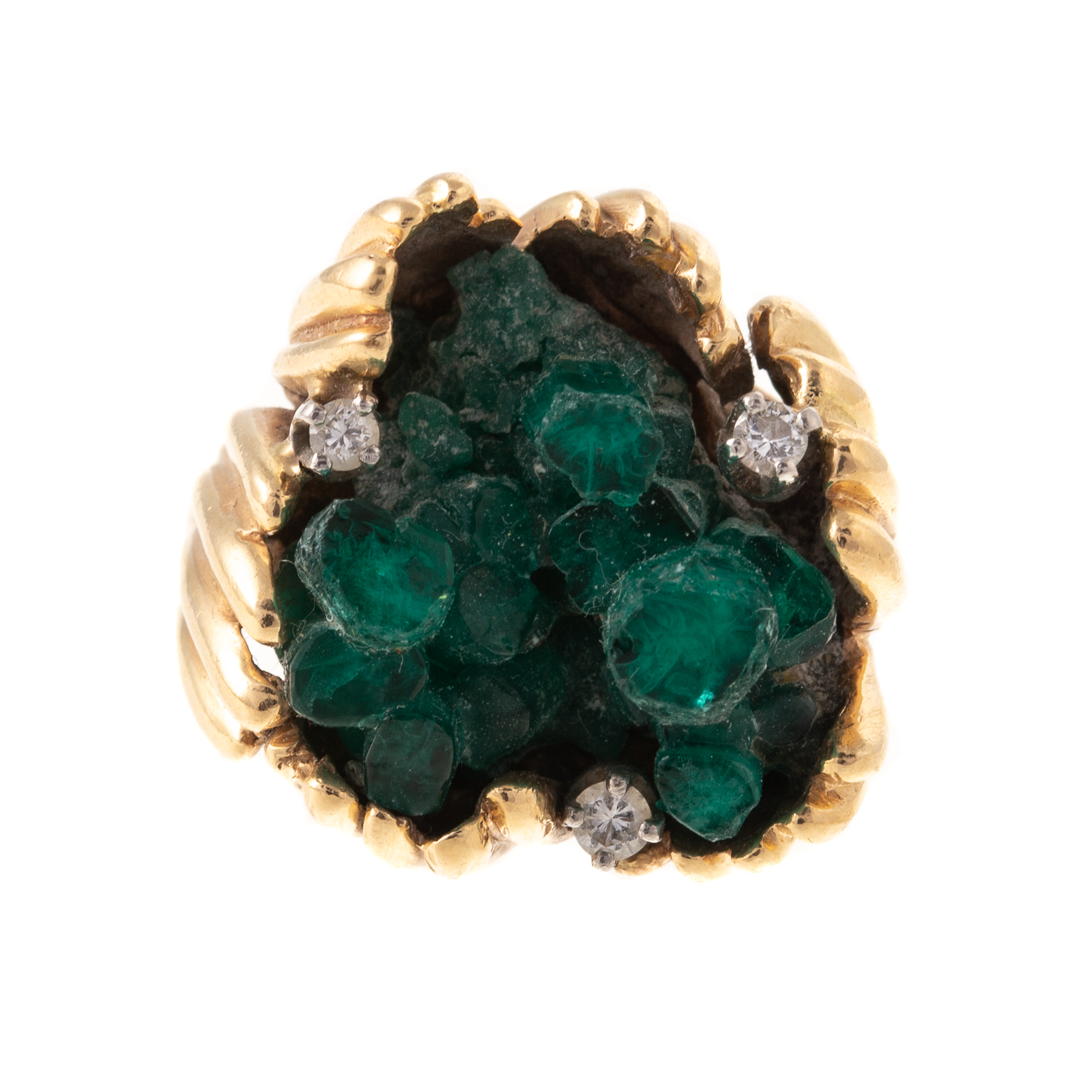 Appraisal: A K S CHATHAM CRYSTAL EMERALD RING K yellow gold