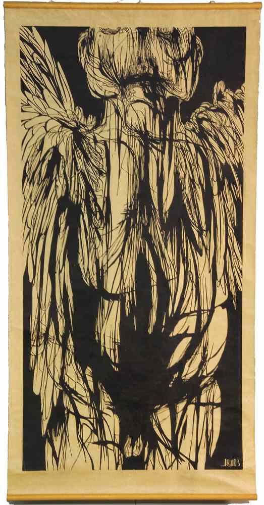 Appraisal: MONUMENTAL WOODBLOCK PRINT - 'Angel of Death Death by Leonard