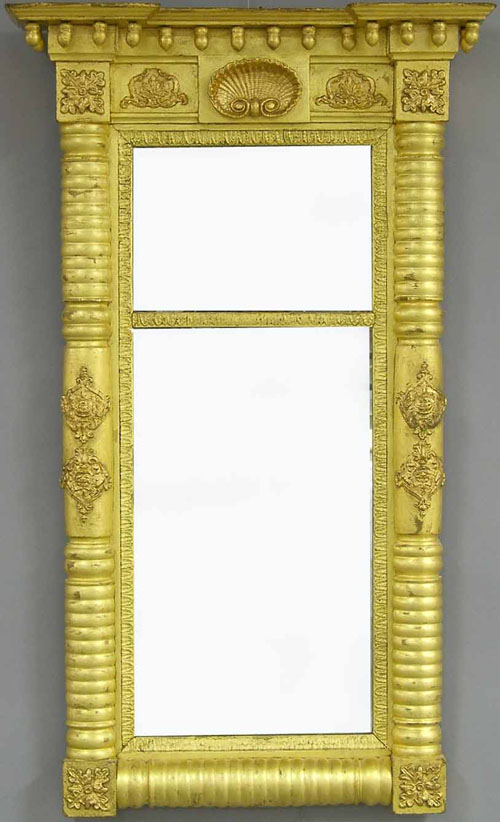 Appraisal: Late Federal giltwood mirror th c h