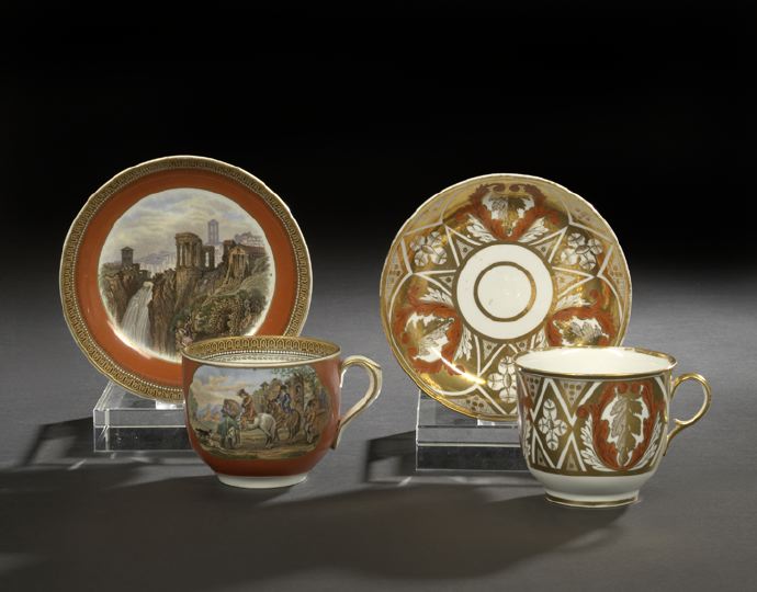 Appraisal: Two English Porcelain Bread-and-Milk Cup and Saucer Sets second quarter