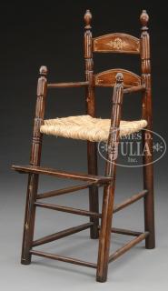 Appraisal: EARLY AMERICAN CHILD'S LADDER BACK YOUTHS ARMCHAIR Early th century