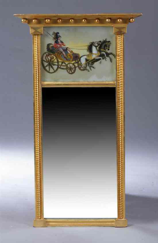 Appraisal: ENGLISH REGENCY GILT WOOD AND GLOMIS PIER MIRROR th century