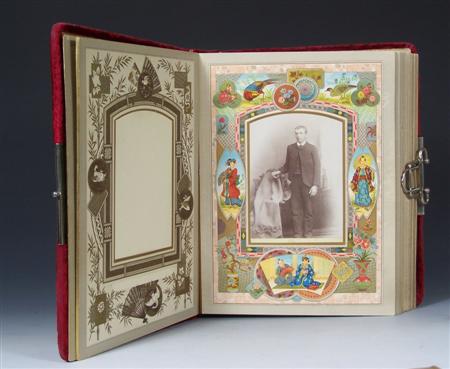 Appraisal: Victorian Photo Album An th century photograph album with decorative