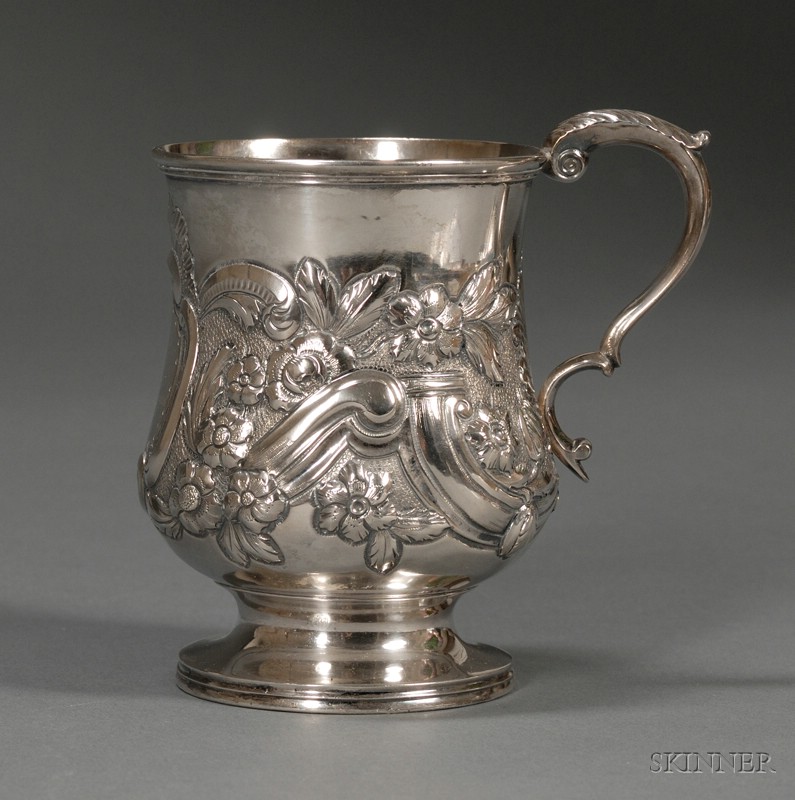 Appraisal: Repousse Coin Silver Mug Bailey Kitchen Philadelphia second quarter th