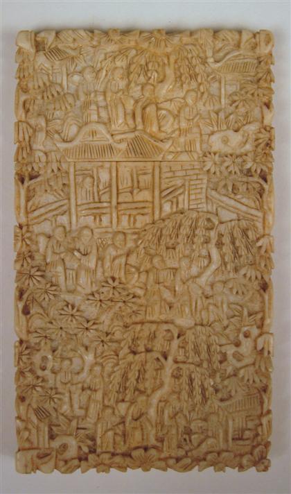 Appraisal: Chinese elephant ivory card casecanton th century