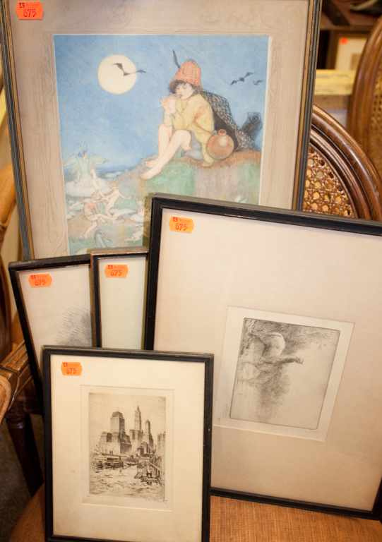 Appraisal: Five assorted framed prints Estimate - No condition report supplied