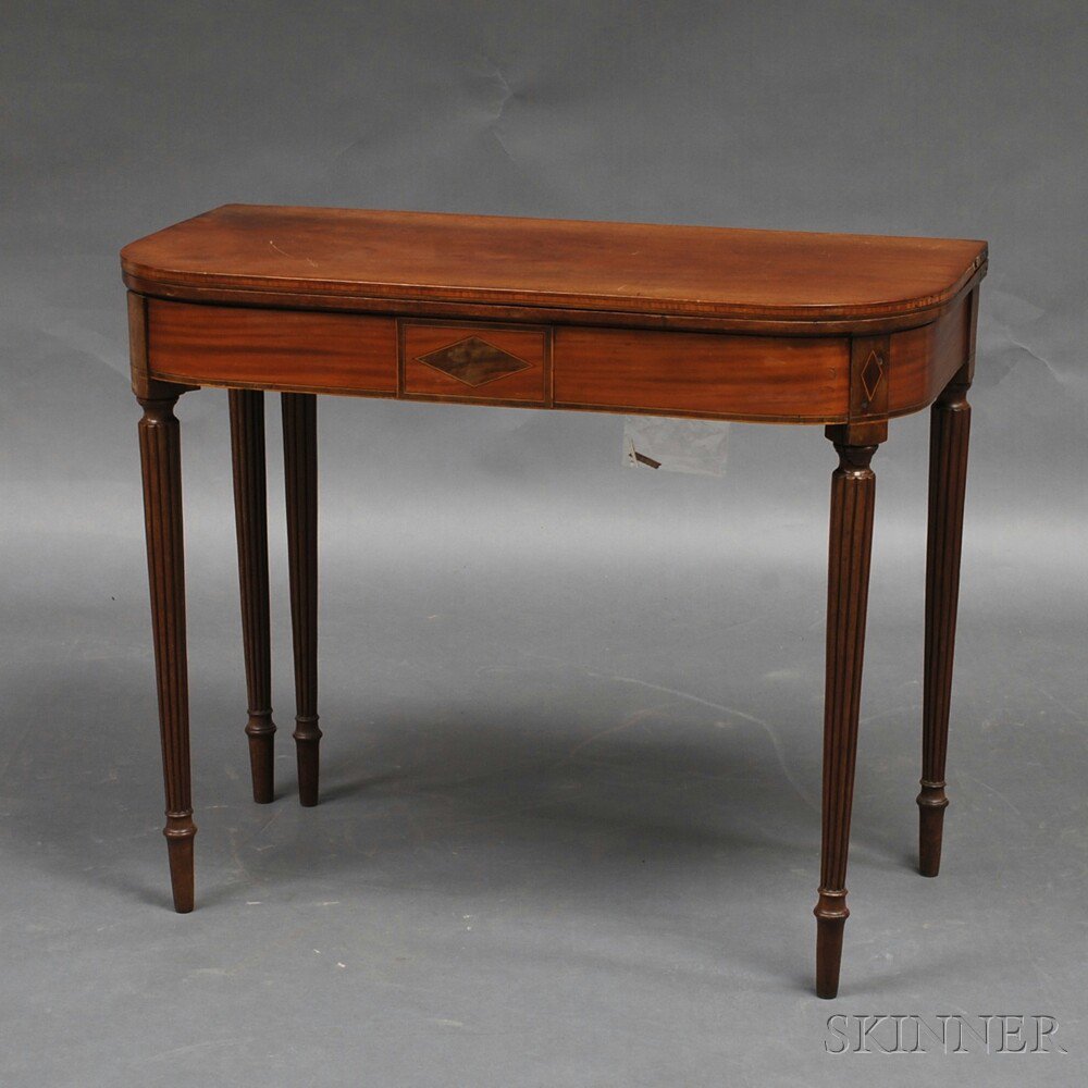 Appraisal: Regency Inlaid Mahogany Card Table England early th century the