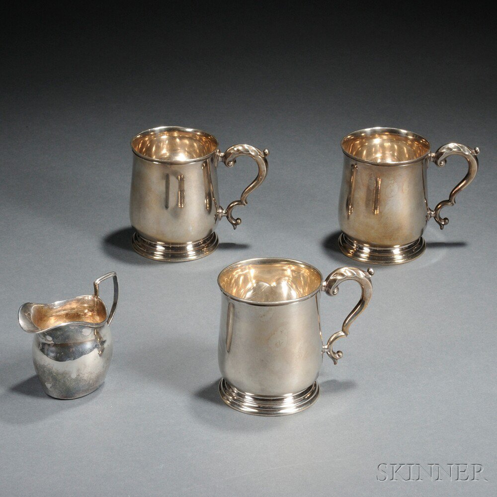 Appraisal: Three George V Sterling Silver Mugs London - maker's mark