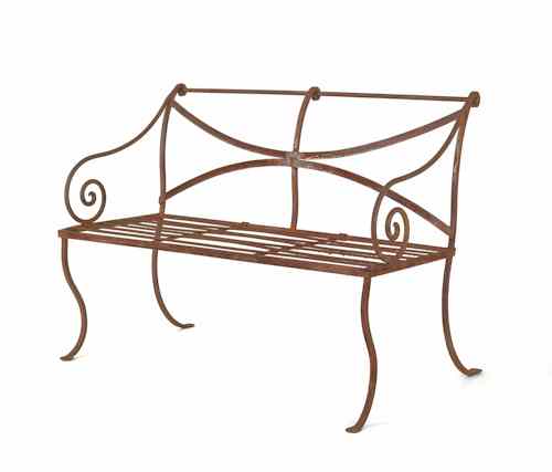 Appraisal: Pair of iron garden benches h w