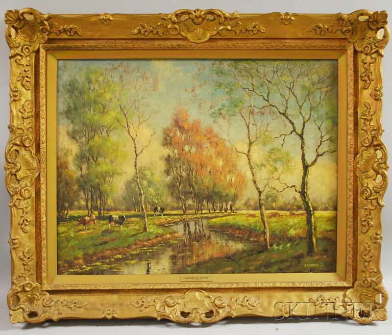 Appraisal: George H Barker American b Sunlight and Shadow Signed G