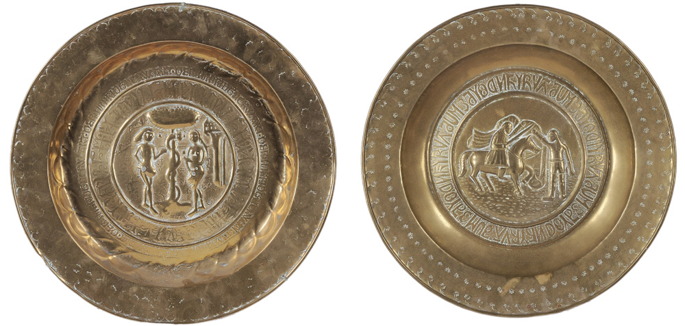 Appraisal: Two German Brass Alms Basins Nuremburg possibly th century one