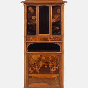 Appraisal: mile Gall French - Vitrine c mixed woods signed 'galle'