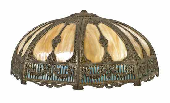 Appraisal: A Neoclassical Slag Glass Fixture of domed hexagonal form with