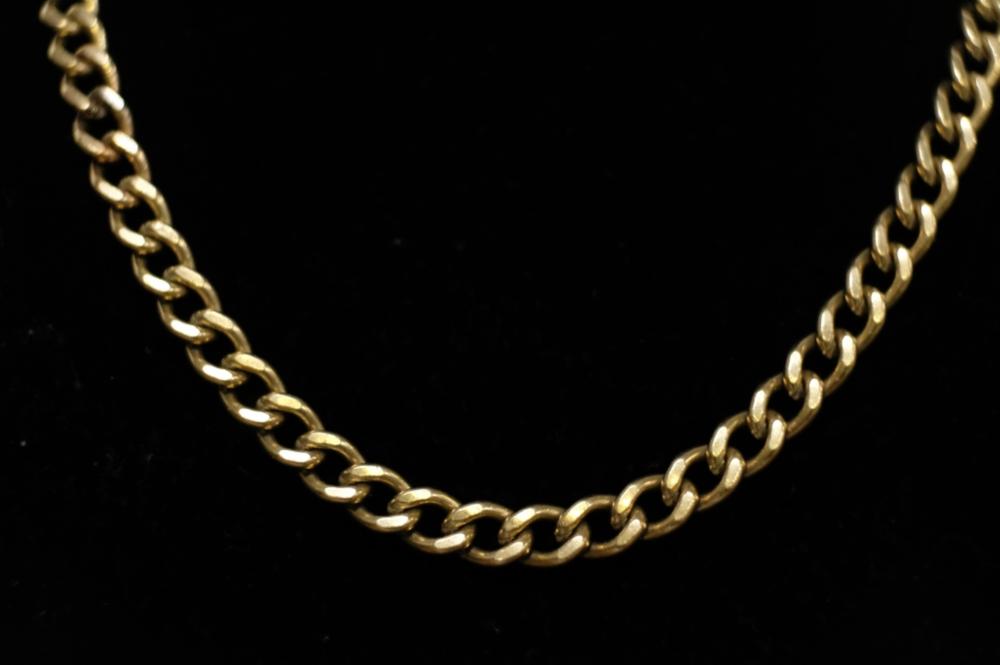 Appraisal: G K YG CUBAN LINK CHAIN NECKLACE gram marked k