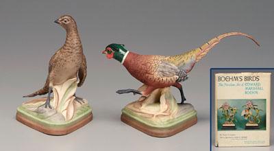 Appraisal: Boehm ring-necked pheasants both on triangular bases with script quot