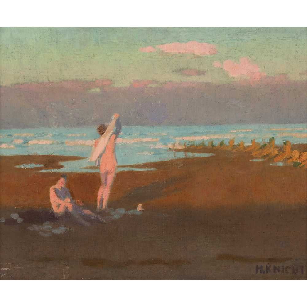 Appraisal: HAROLD KNIGHT BRITISH - ATTRIBUTED TO THE BATHERS oil on