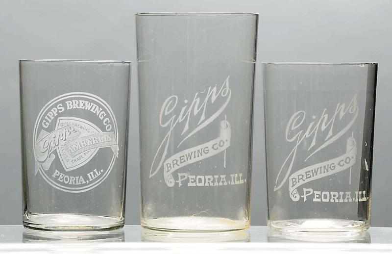 Appraisal: Lot of Gipps Brewing Co Acid-Etched Glasses All are rare