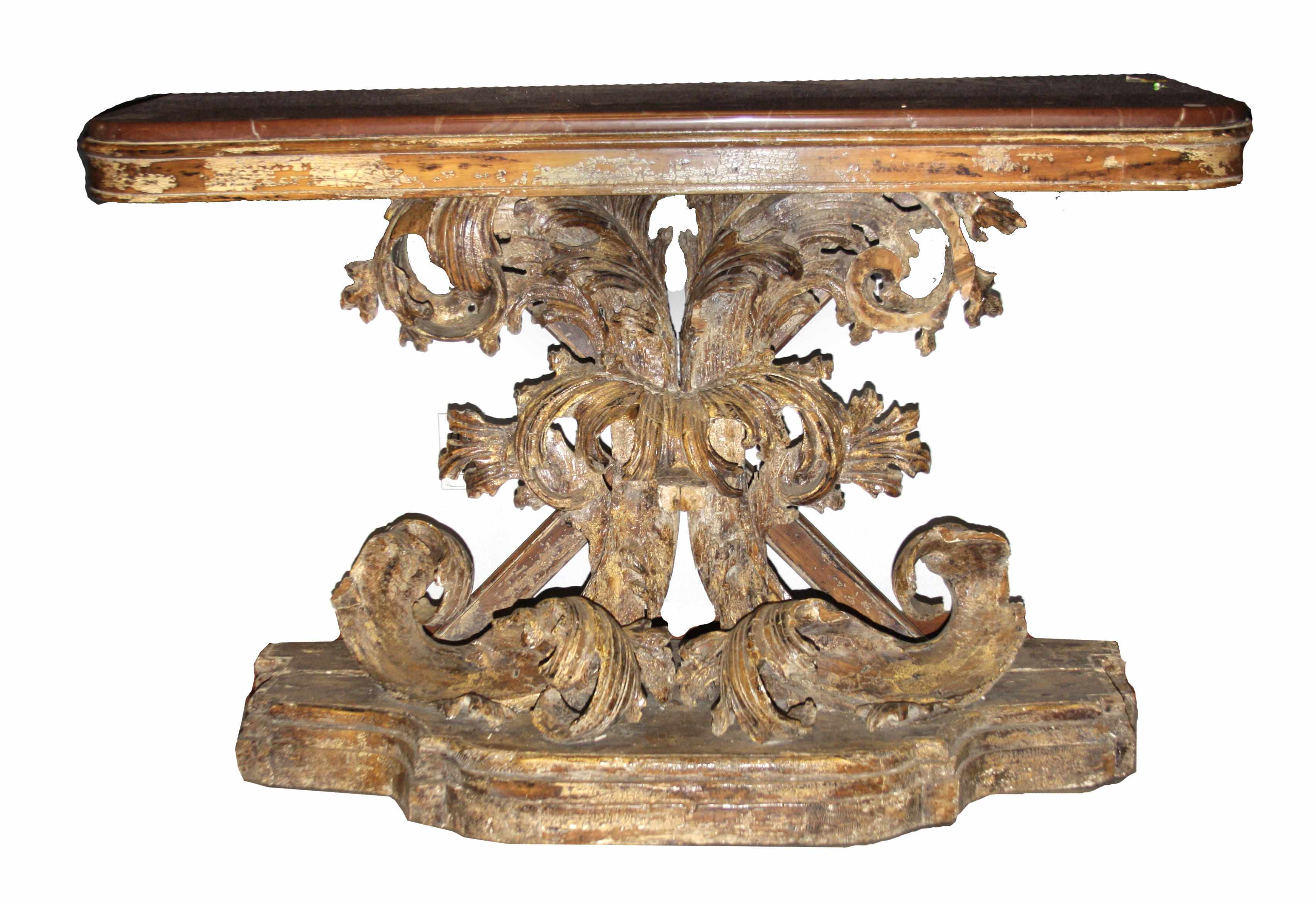 Appraisal: A Rococo style paint decorated console table height in width