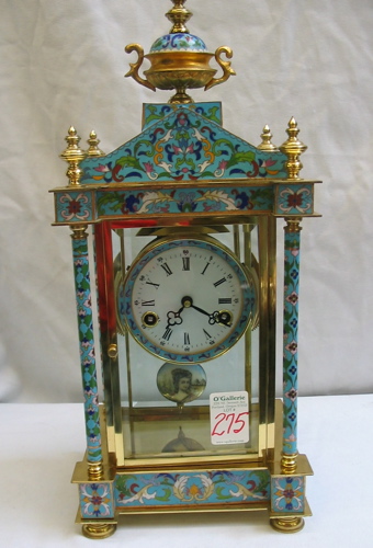 Appraisal: A CHINESE CLOISONNE ENAMELED AND BRASS MANTEL CLOCK time and