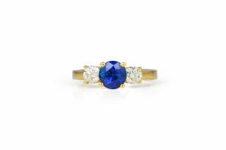 Appraisal: A Gold Sapphire and Diamond Ring A Gold Sapphire and