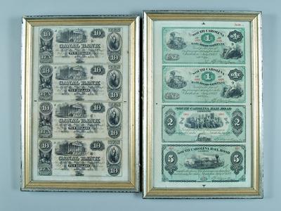 Appraisal: Two sheets obsolete currency Canal Bank New Orleans four bank