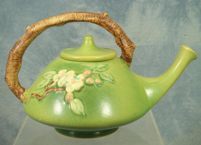 Appraisal: Roseville Apple Blossom Green P teapot with a Weller pottery