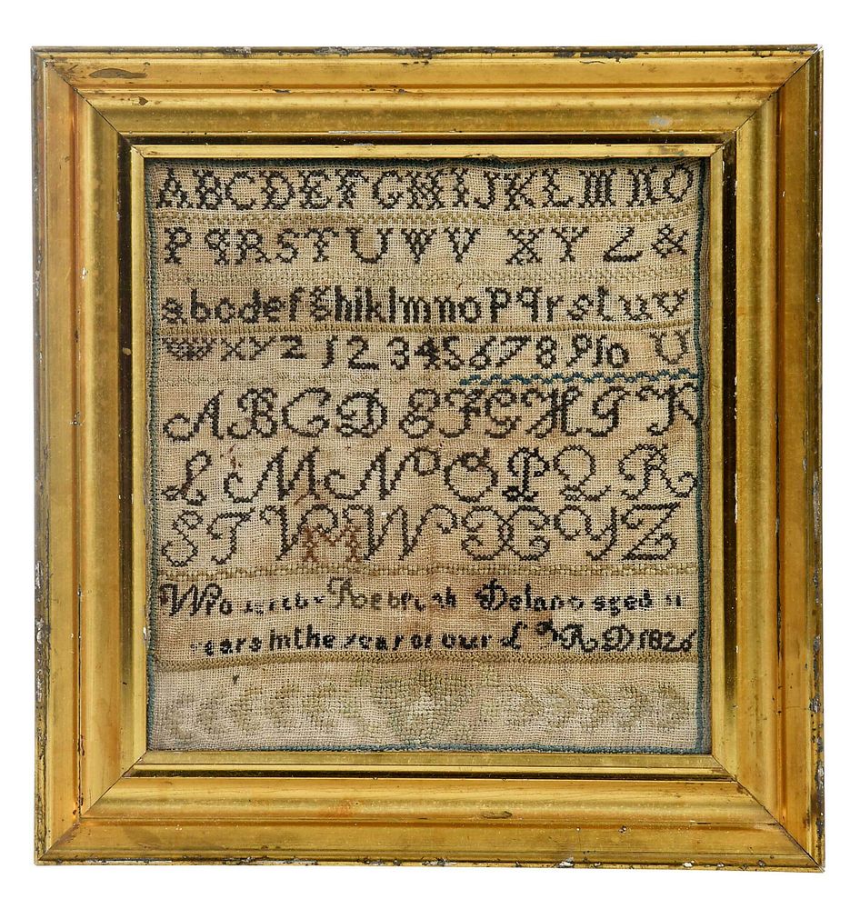 Appraisal: Signed American Alphabet Sampler dated multiple bands of the alphabet