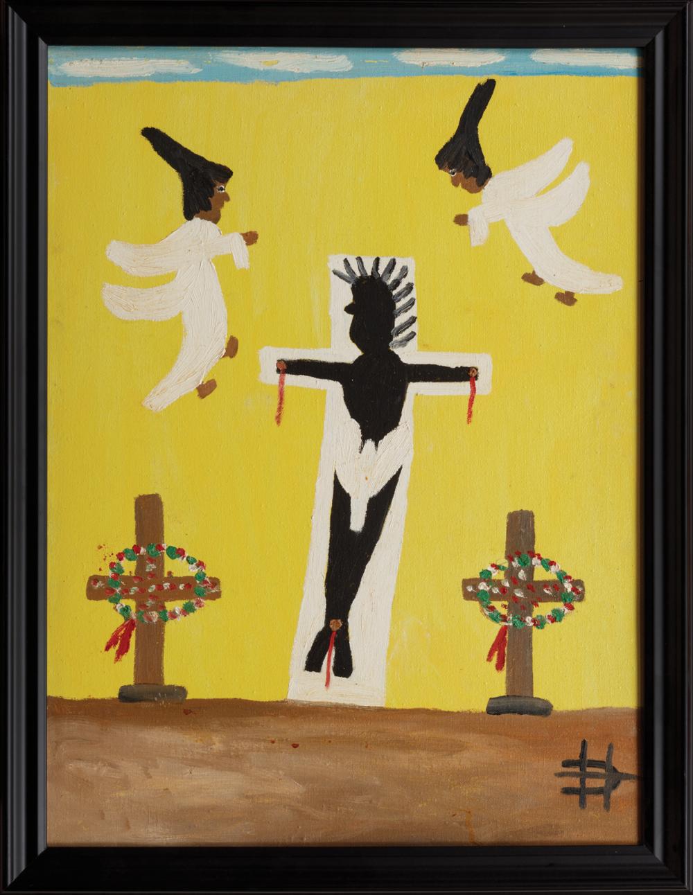 Appraisal: Clementine Hunter American Louisiana - Black Jesus and Angels oil