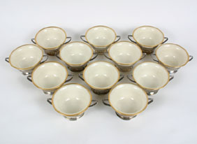 Appraisal: Set of twelve Lenox china bullion insert cups with pierced