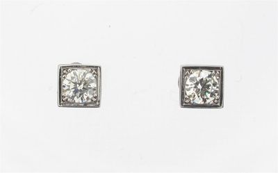 Appraisal: A pair of diamond stud earrings The two brilliant cut